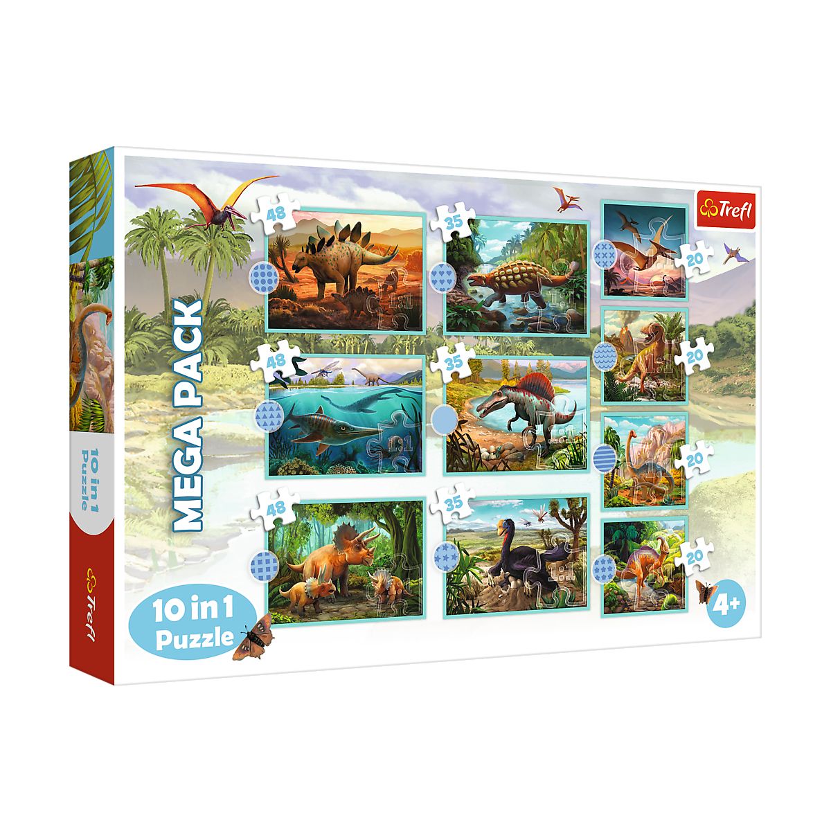 Puzzle Trefl W świecie Dinozaurów 10w1 el. (90390)