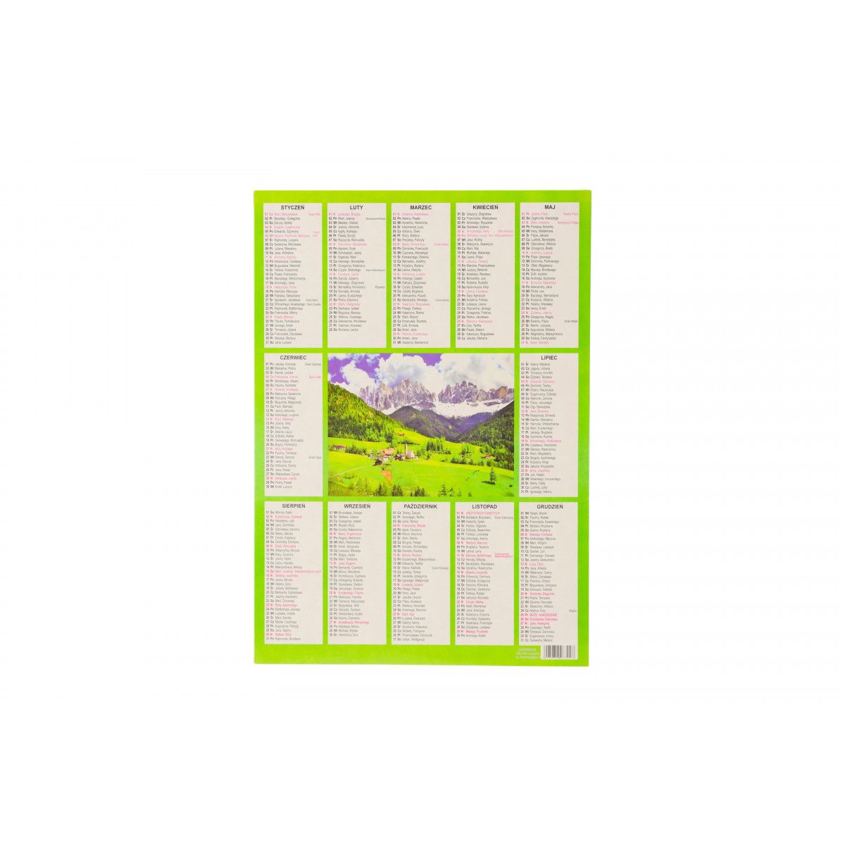 Kalendarz ścienny plakietka 240mm x 340mm Darrieus