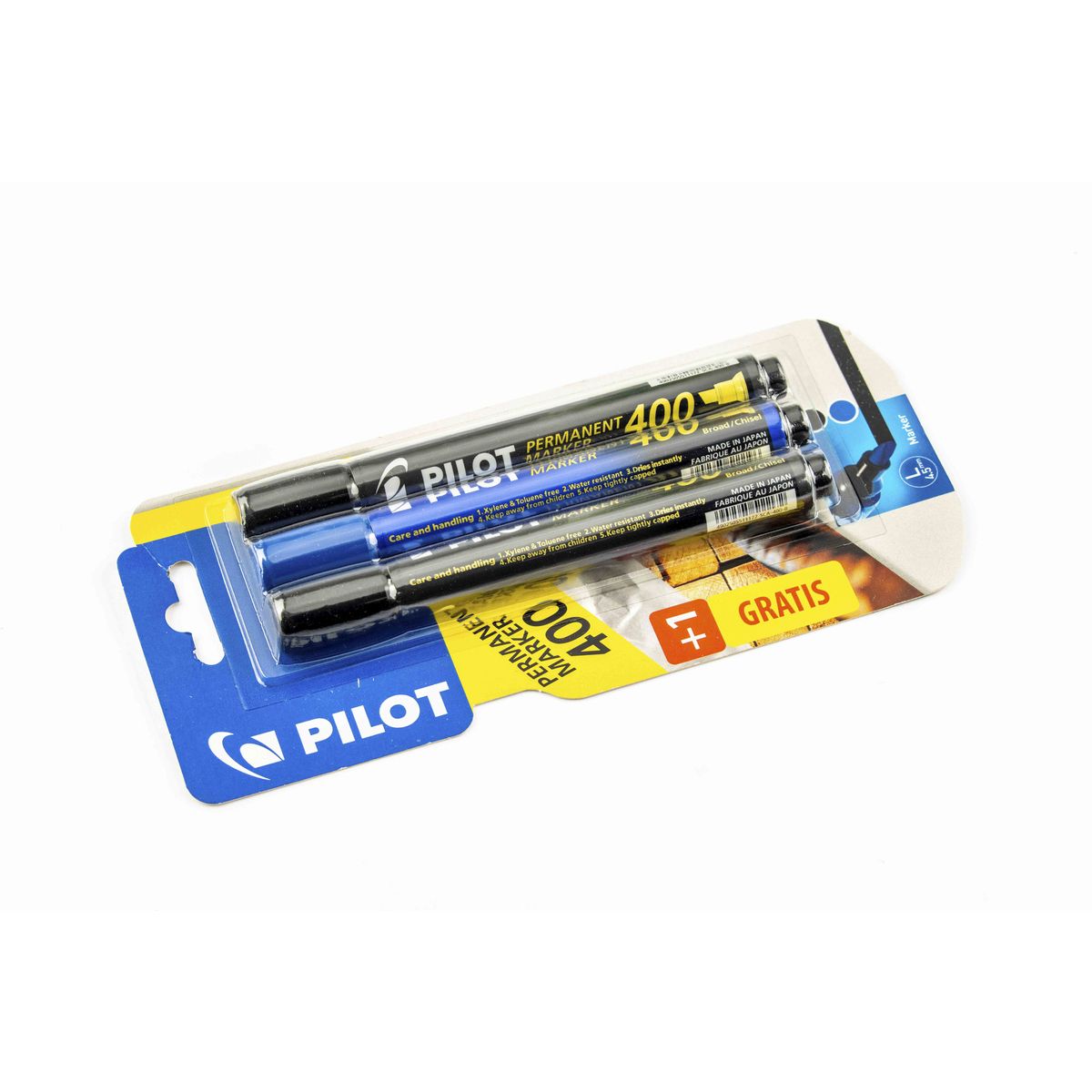 Zestaw piśmienniczy Pilot 2XCZARNY+1 NIEBIESKI (PISCA-400-B+LB BL)