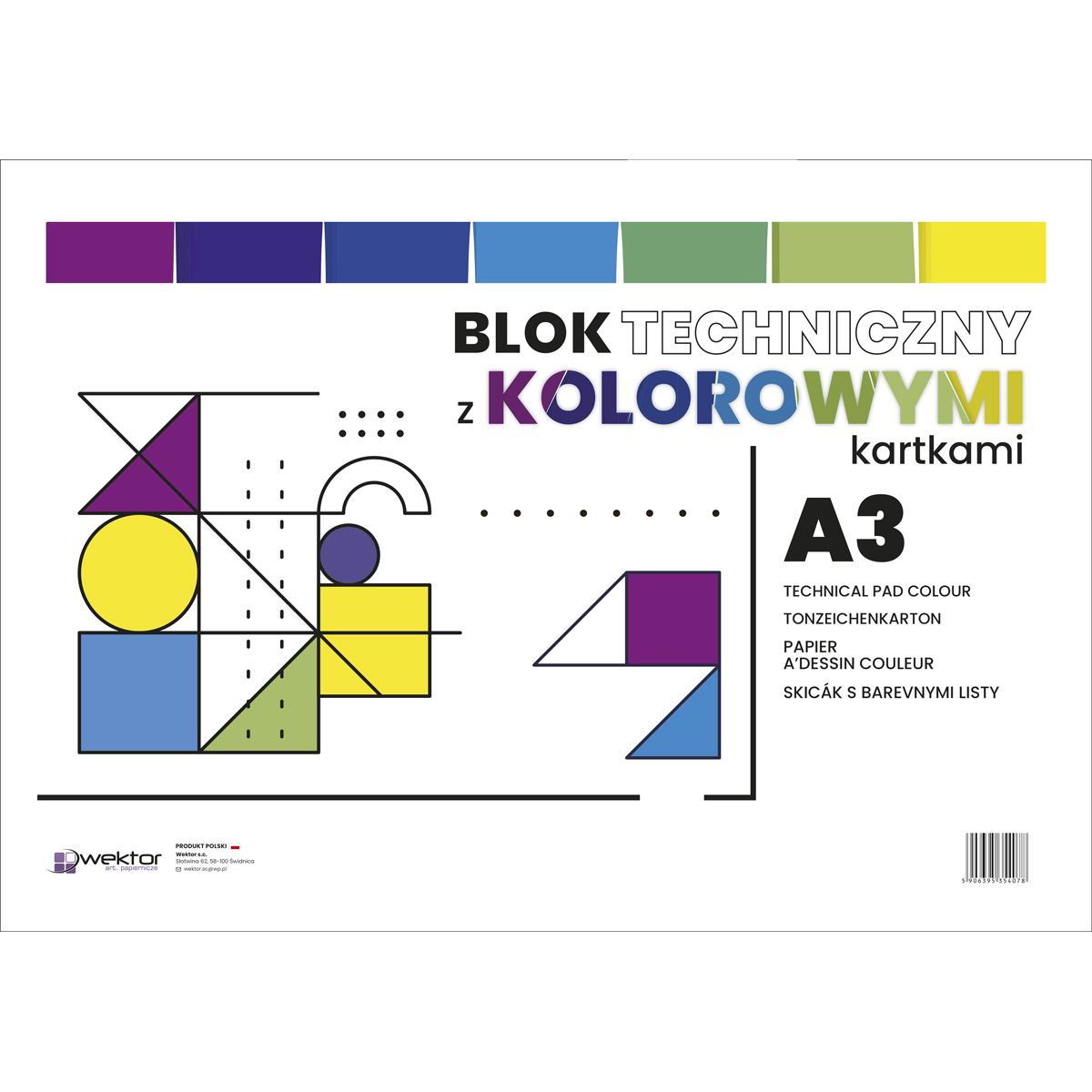 Blok techniczny Wektor kolor A3 mix 160g 10k