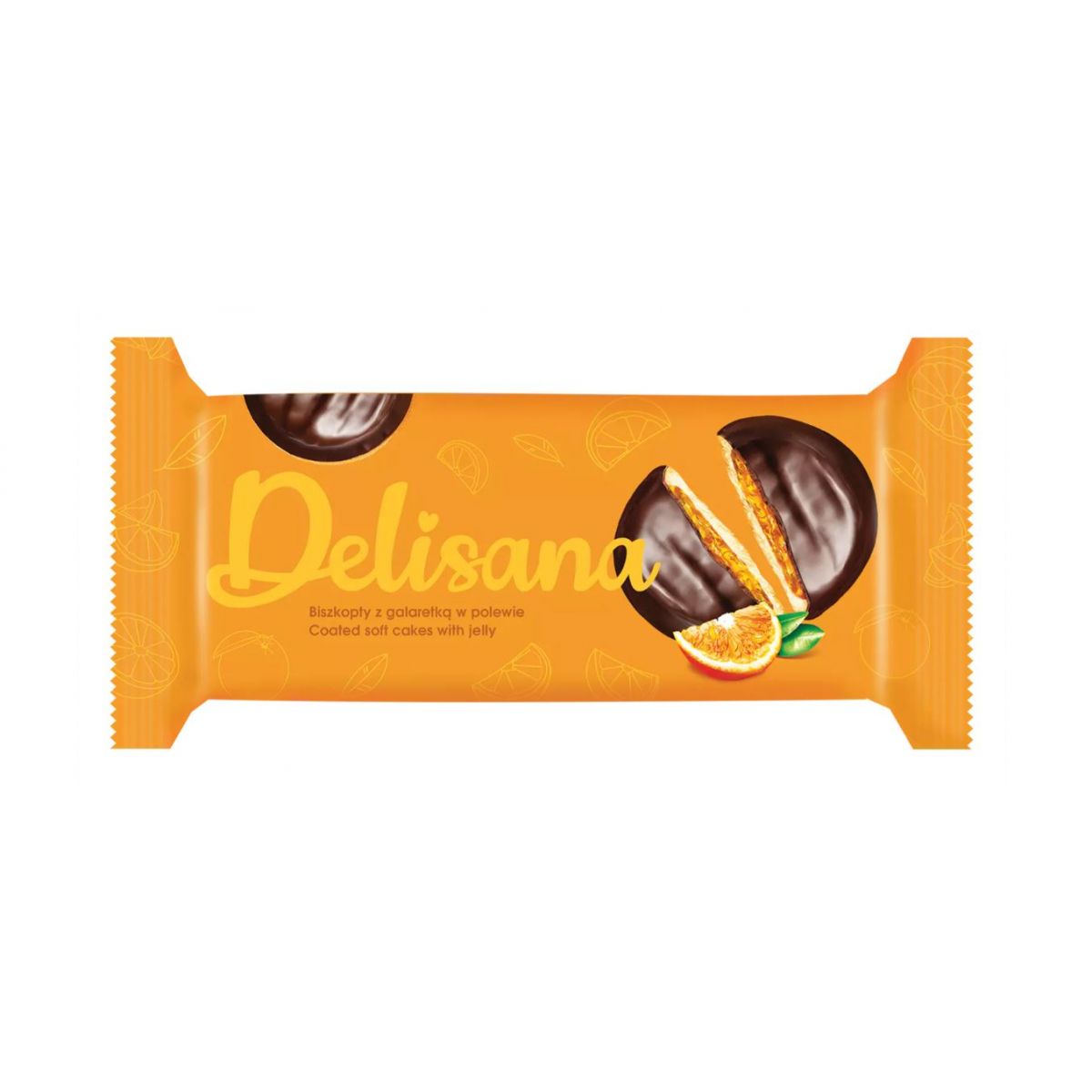 Delisana Biszkopty z galaretką o smaku pomarańczowym