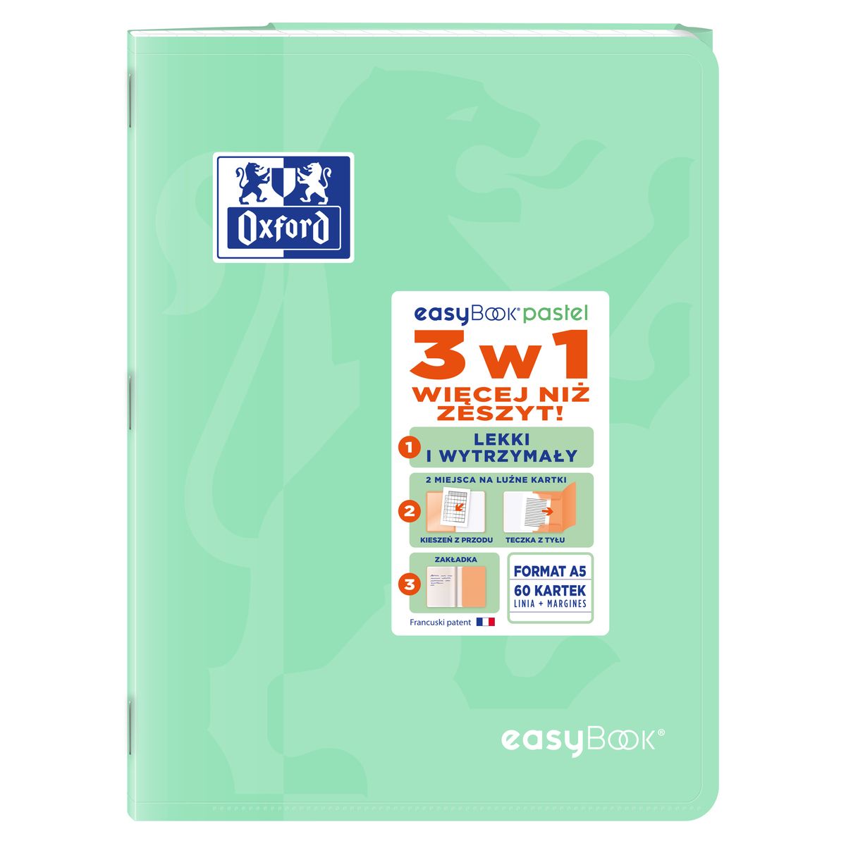 Zeszyt Oxford EASYBOOK PASTEL A5 60k. 90g linia (400161236)