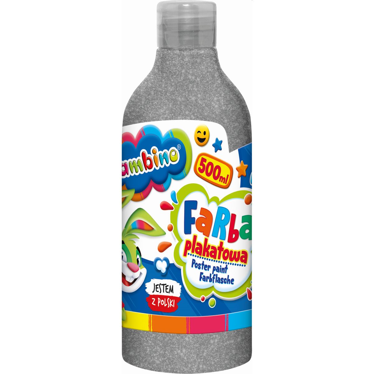 Farby plakatowe Bambino Bambino w butelce 500 ml kolor: srebrny 500ml 1 kolor. (srebrny)