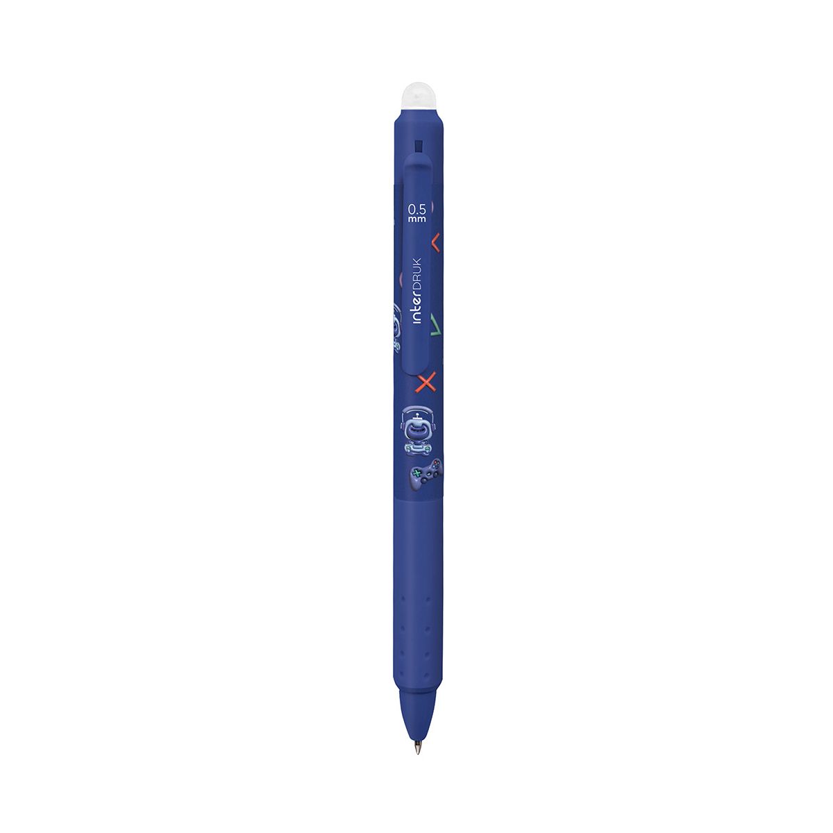 Długopis wymazywalny Interdruk YUHU z gripem niebieski 0,7mm (żelowy)
