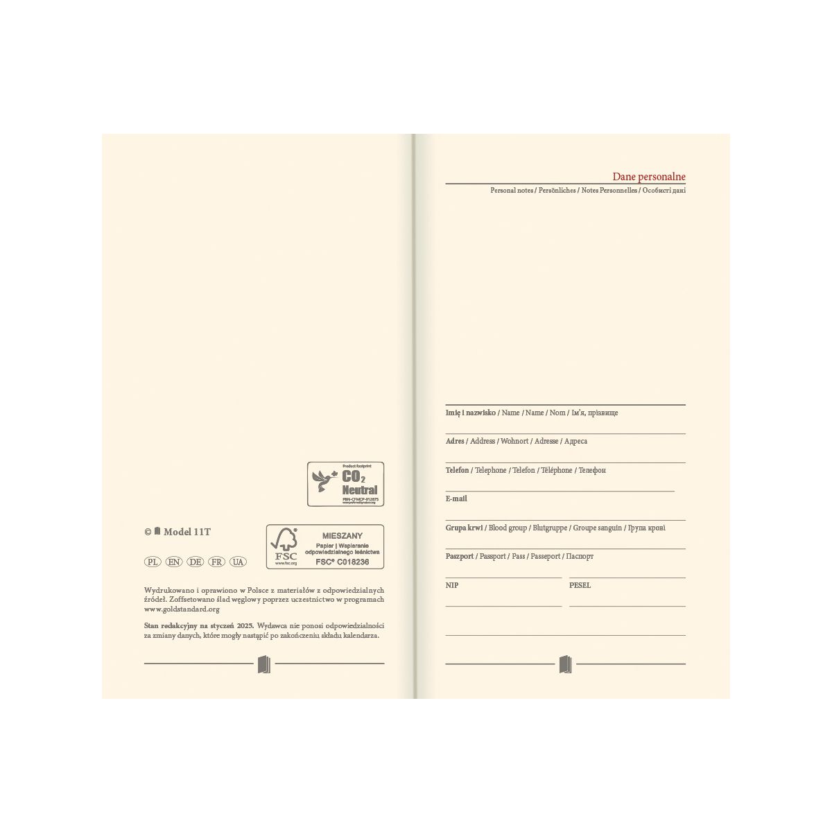 Kalendarz książkowy (terminarz) mix vivella kieszonkowy A6 Lucrum (11T)