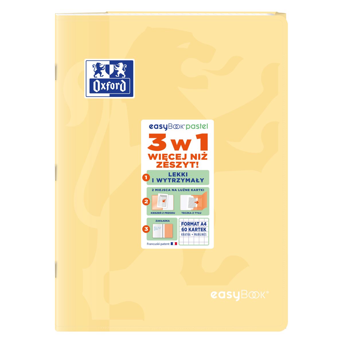 Zeszyt Oxford EASYBOOK PASTEL A4 60k. 90g krata (400161237)