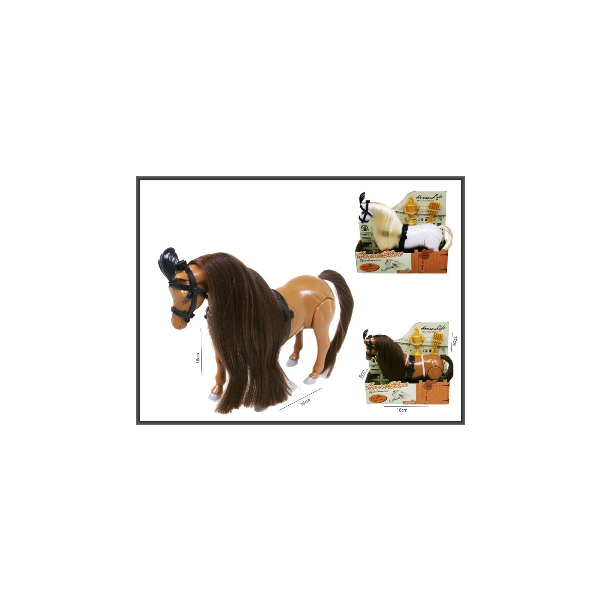 Figurka Koń 17cm chodzący 2 kolory Hipo (H13968)