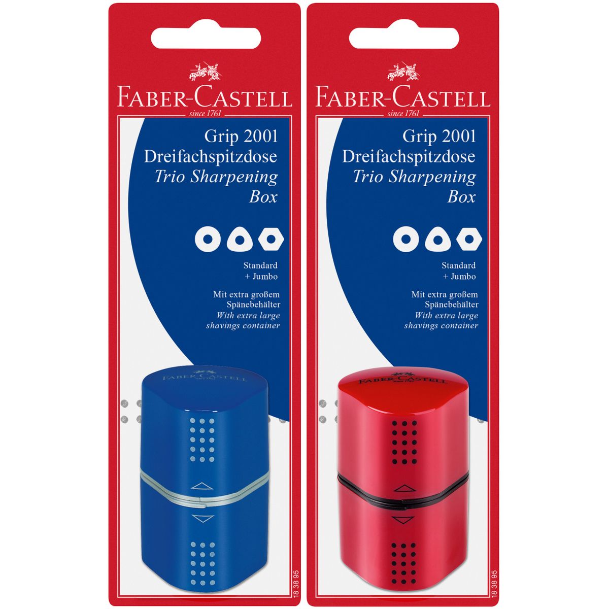 Temperówka Faber Castell Grip 2001 Trio mix plastik (183801)