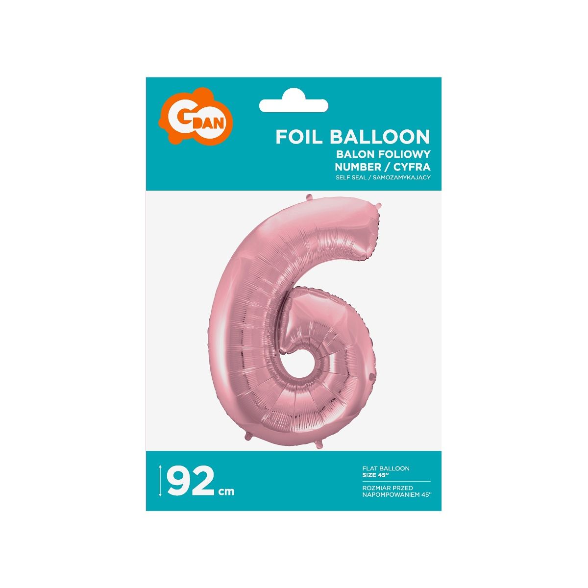 Balon foliowy Godan cyfra 6 45cal (BC-HRO6)