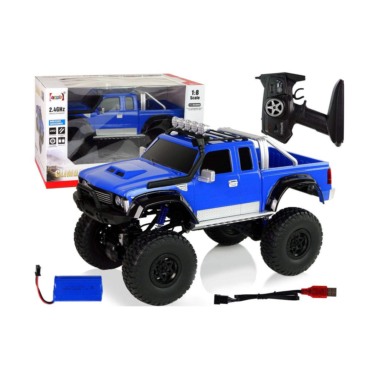 Samochód Lean Off- Road R/C 2.4G Climbing Car 1:8 niebieski (9936)