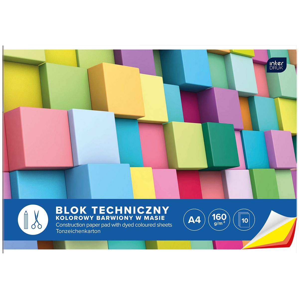 Blok techniczny Interdruk bloki A4 biały 160g 10k (BLTK)