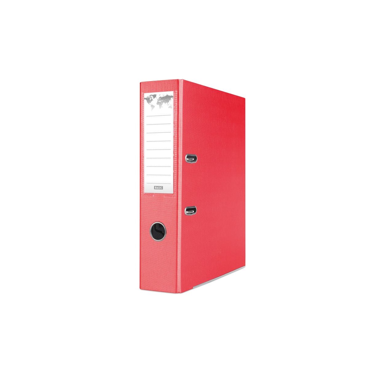Segregator dźwigniowy Basic z szyną A4 75mm czerwony (21024221-04)
