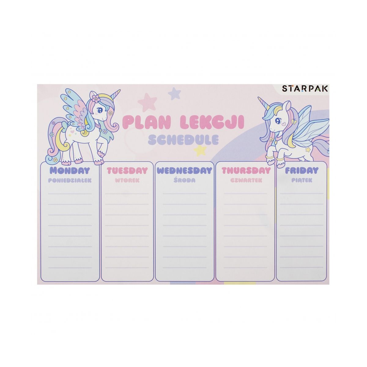 Plan lekcji Starpak unicorn (536139)