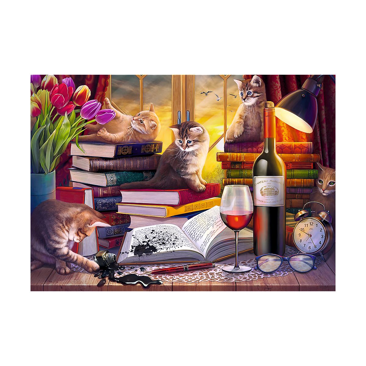 Puzzle koci wieczór 2000 el. Trefl (27126)