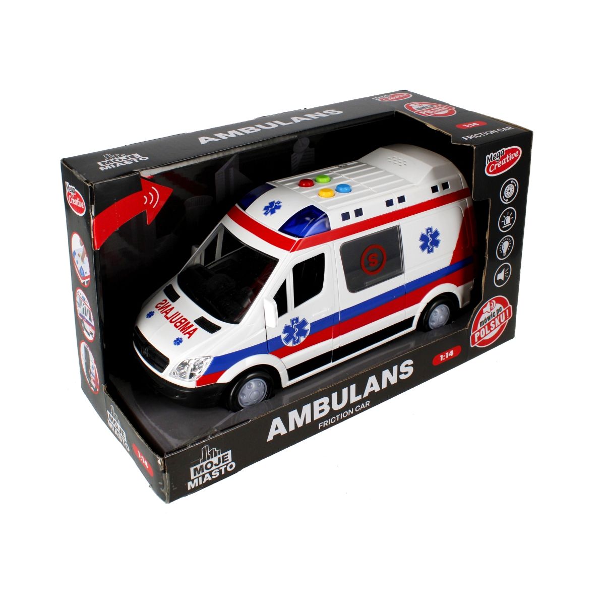 Ambulans Mega Creative 26cm światło i dźwięk (522124)