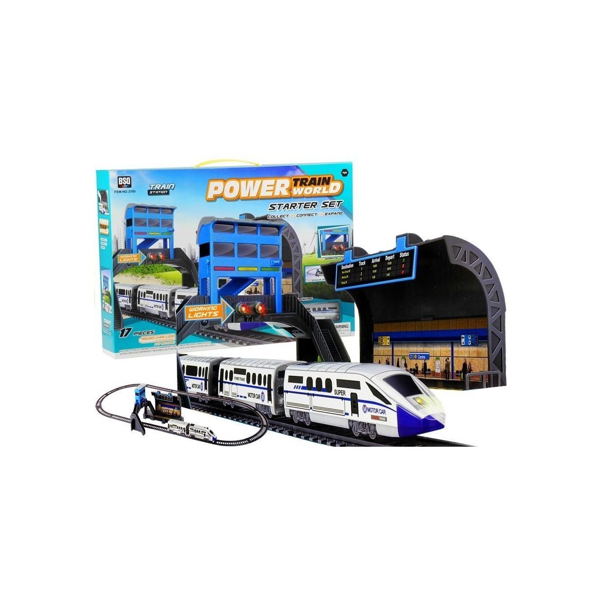 Kolejka na Baterie 244 cm + Dworzec Wagon Lean (2434)