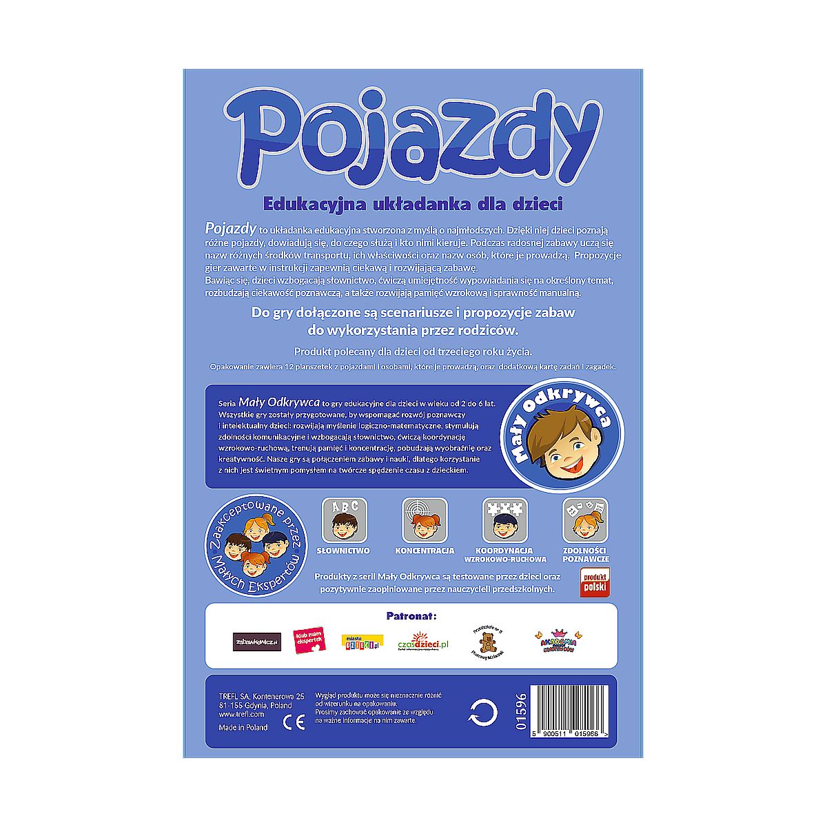Gra edukacyjna Trefl Pojazdy - Mały odkrywca (01596)
