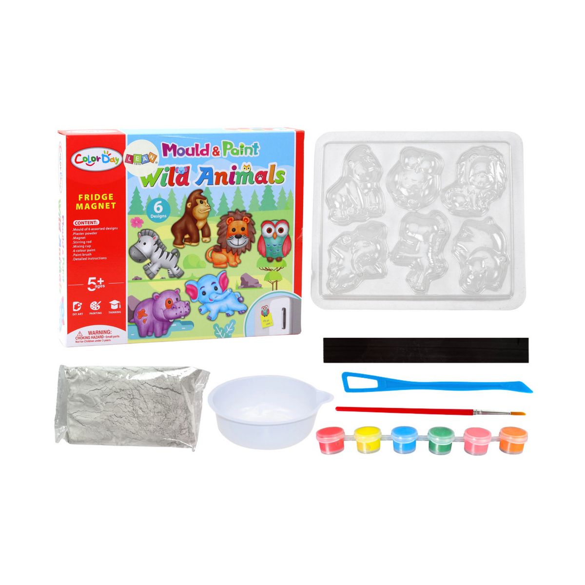 Zestaw kreatywny dla dzieci Zestaw Kreatywny DIY Magnesy z Gipsu Zwierzątka Lean (17974)