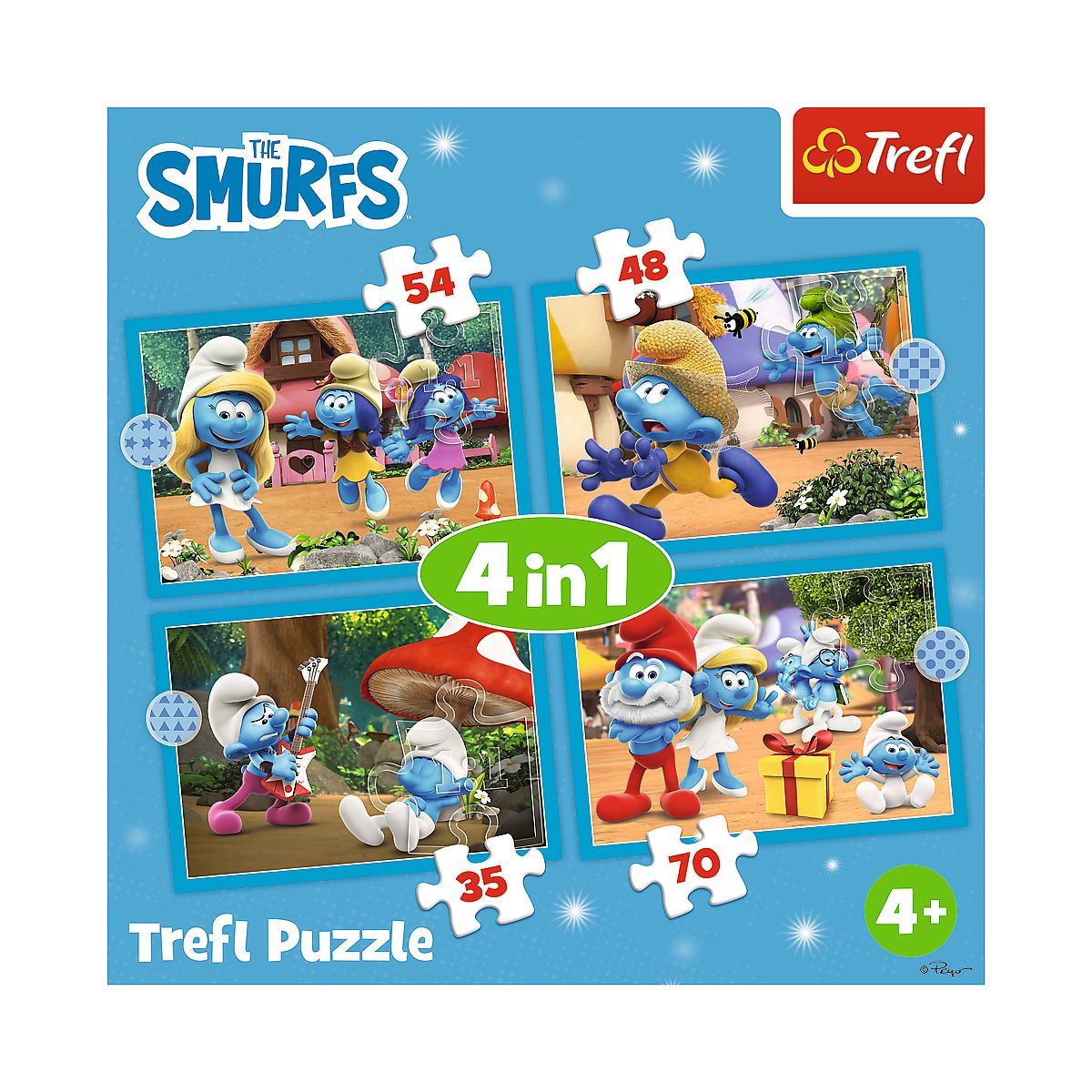 Puzzle Trefl Smerfy Wioska Smerfów 4w1 el. (34656)