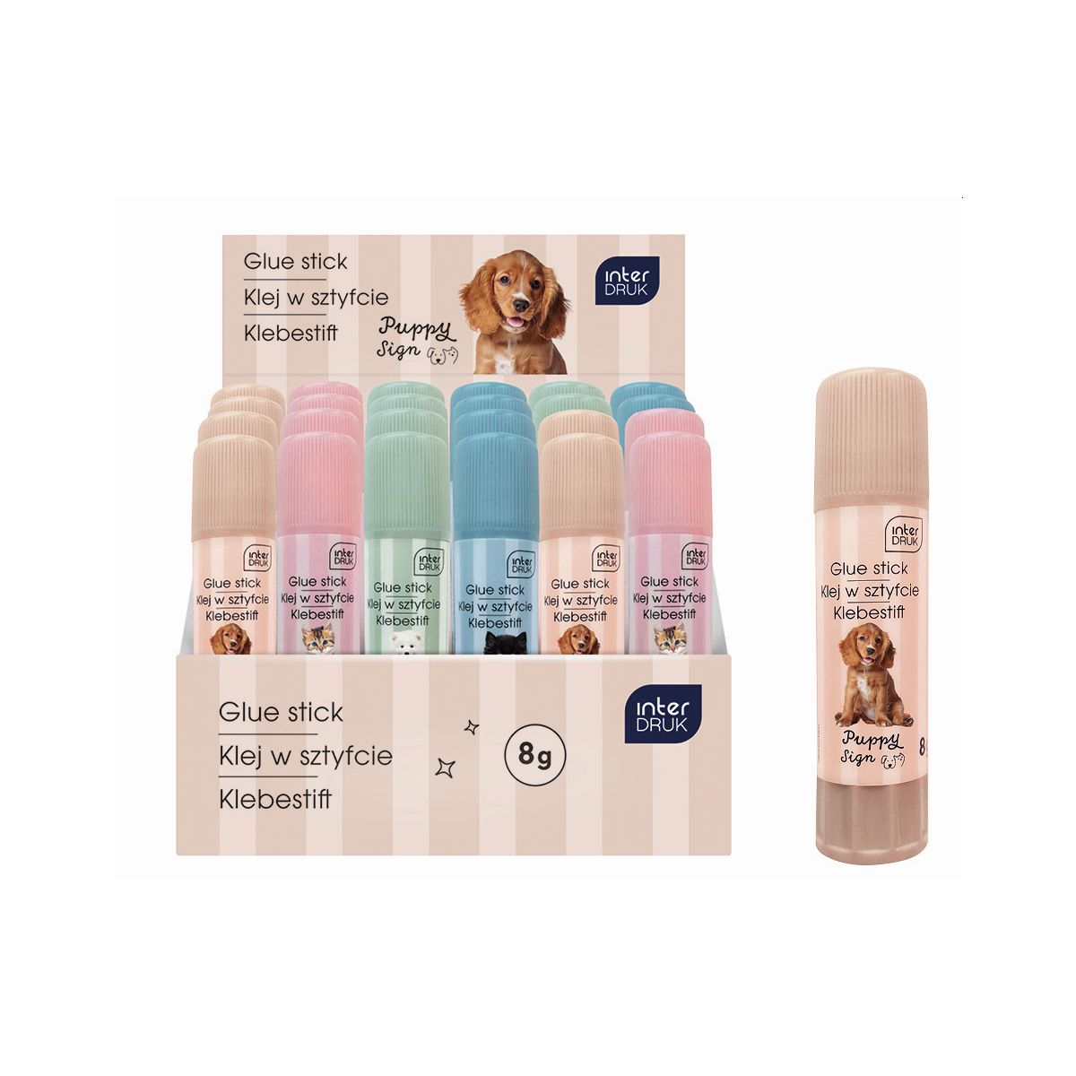 Klej w sztyfcie Interdruk PUPPY SIGN 8g (12 sztuki)