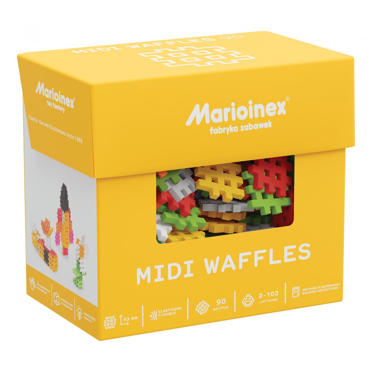 Klocki konstrukcyjne Marioinex Midi Waffle 90 elementów