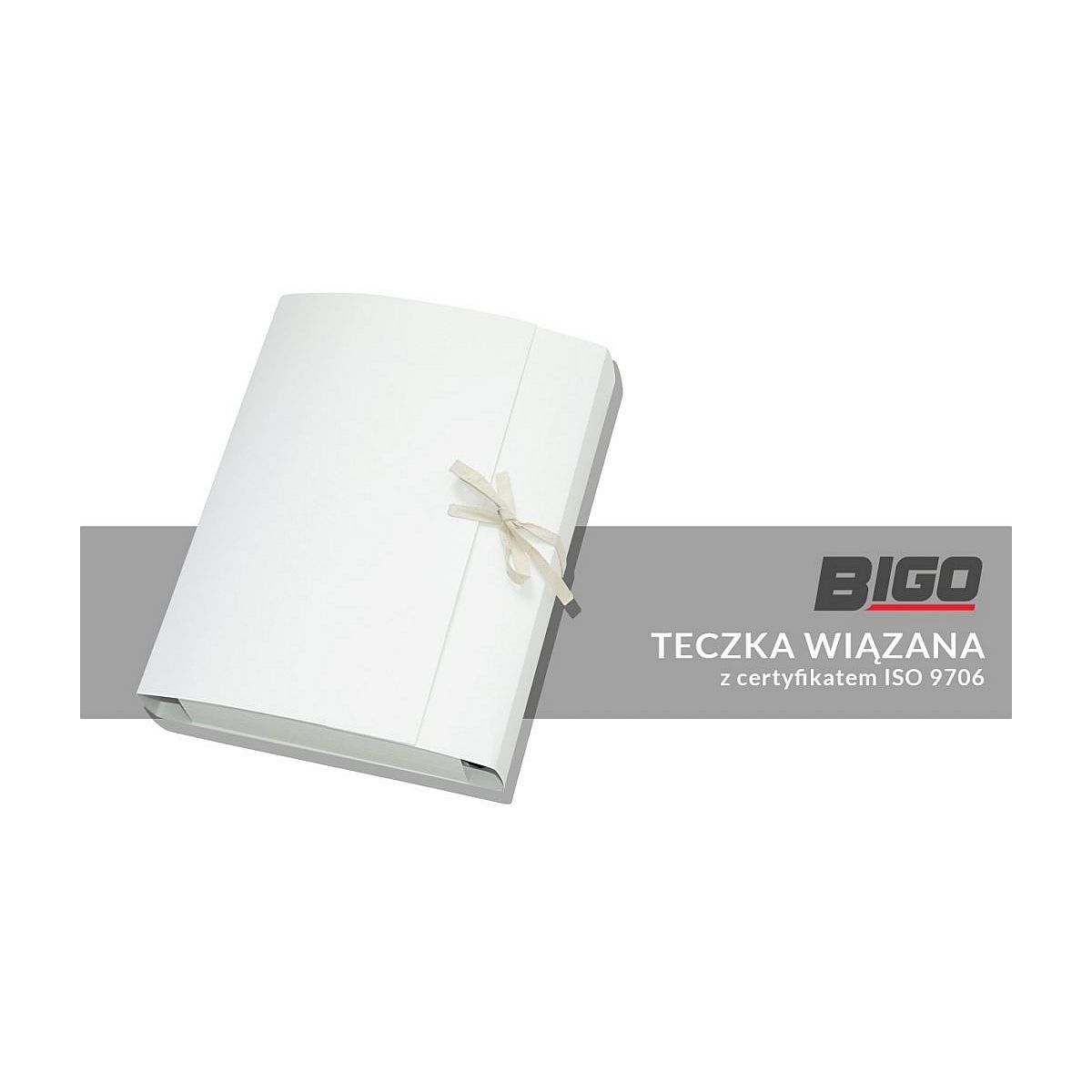 Teczka kartonowa wiązana biały 240g [mm:] 320x230 Bigo (0989)