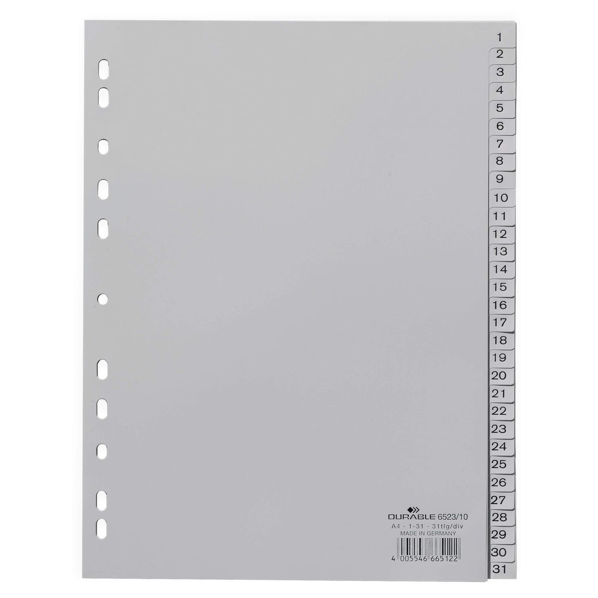 Przekładka numeryczna Durable A4 szara (652310)