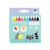 Kredki świecowe BB KIDS pastel 10 kol. Interdruk (IKRŚW10BBKP)