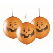 Balon gumowy Godan PREMIUM DYNIE NA HALLOWEEN 3 szt pomarańczowy 450mm 18cal (GB/PG17)