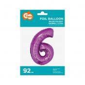 Balon foliowy Godan cyfra 6 różowa 85 cm 45cal (FG-C85r6)