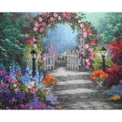 Zestaw kreatywny Norimpex malowanie po numerach - brama z kwiatów do ogrodu 40x50cm (NO-1007455)