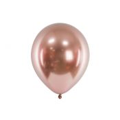 Balon gumowy Partydeco Metalizowane Glossy różowe złoto 300mm (CHB1-019R-50)