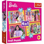 Puzzle Trefl Barbie 4w1 Wesoły świat Barbie 4w1 el. (34626)