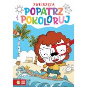 Książeczka edukacyjna Zielona Sowa Popatrz i pokoloruj. Zwierzęta