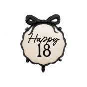 Balon foliowy Partydeco pastylka Happy 18, 47,5x45 cm 18cal (FB266-18)