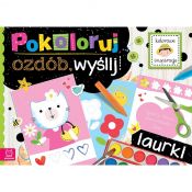 Książeczka edukacyjna Aksjomat Pokoloruj, ozdób, wyślij. Laurki (2909)