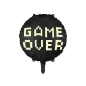 Balon foliowy Partydeco Game over, 45 cm, czarny 18cal (FB226)