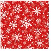 Serwetki Coktail BN Christmas Snowflakes light red mix nadruk bibuła [mm:] 150x150 Paw (SDC230633)