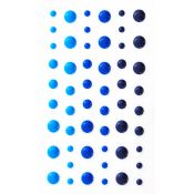 Kryształki Galeria Papieru kropki samoprzylepne emaliowane 54 szt niebieski (251117)