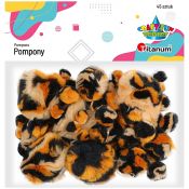 Pompony Craft-Fun Series cętki tygrysa brązowy 45 szt Titanum (16073E)
