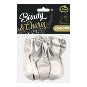 Balon gumowy Godan Beauty&Charm metaliki białe 10szt. biały metalizowany 300mm 12cal (CB-1MBI)