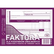 Druk offsetowy Faktura dla podatników zwolnionych z podatku VAT A5 80k. Michalczyk i Prokop (203-3E)