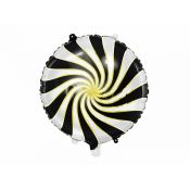 Balon foliowy Partydeco Cukierek, 35cm, czarny 14cal (FB20M-010)