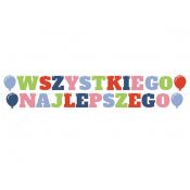 Girlanda Godan Wszystkiego Najlepszego, 4 baloniki, 2x300 cm (PF-GWN4)