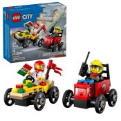 Klocki konstrukcyjne Lego City Zestaw wyścigówek: pizza kontra wóz strażacki (60458)