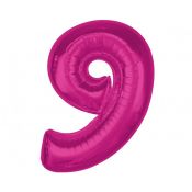 Balon foliowy Godan Smart cyfra 9, różowa, 92 cm (CH-S9R9)