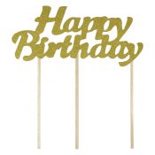 Dekoracja na tort Happy Birthday złota Arpex (KK0393FZLO-1315)