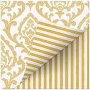 Serwetki Paw Lunch Double Design Portuguese Tiles Stripe (gold) mix nadruk bibuła [mm:] 330x330 (SDLD000409)