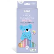 Kredki ołówkowe Bebe BB KIDS 12 kol  trójkątne pastelowe 5902277329783 12 kol. (FSC100%)