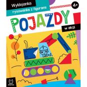 Książeczka edukacyjna Aksjomat Pojazdy w akcji. Wyklejanka, rysowanka z figurami 4+